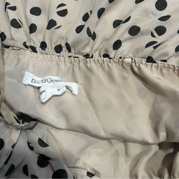 BCBGeneration Cashmere Combo Polka Dot Ruffle One Shoulder Sleeveless Mini Dress - Picture 8 of 8